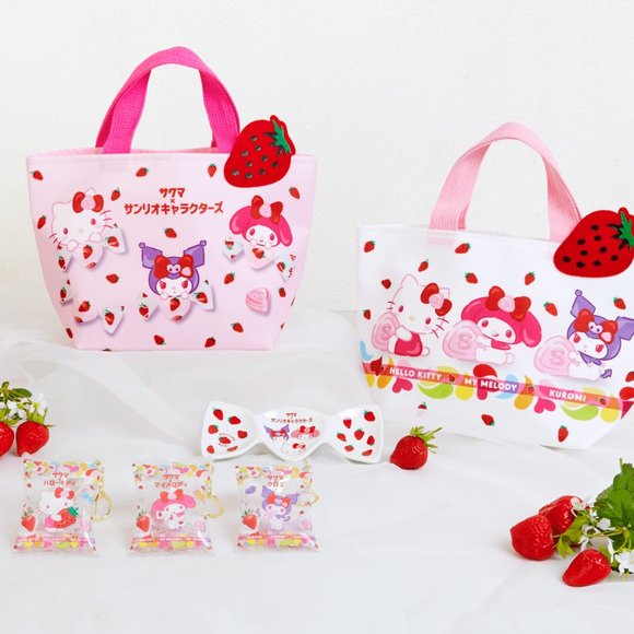 Sanrio x Sakuma Strawberry Milk Candy kuji small tote - pink - Picture 5 of 6